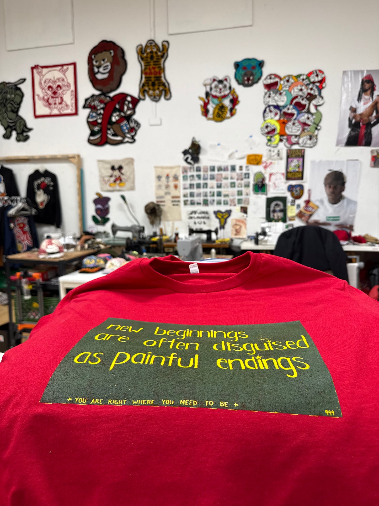 New beginnings are often disguised as painful endings ~ you are right where you need to be Screenprinted T-Shirt