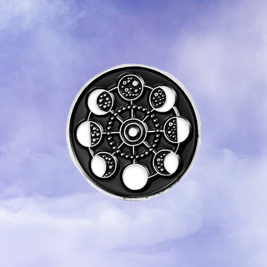 Moon Phases Enamel Pin - Celestial Wallflower